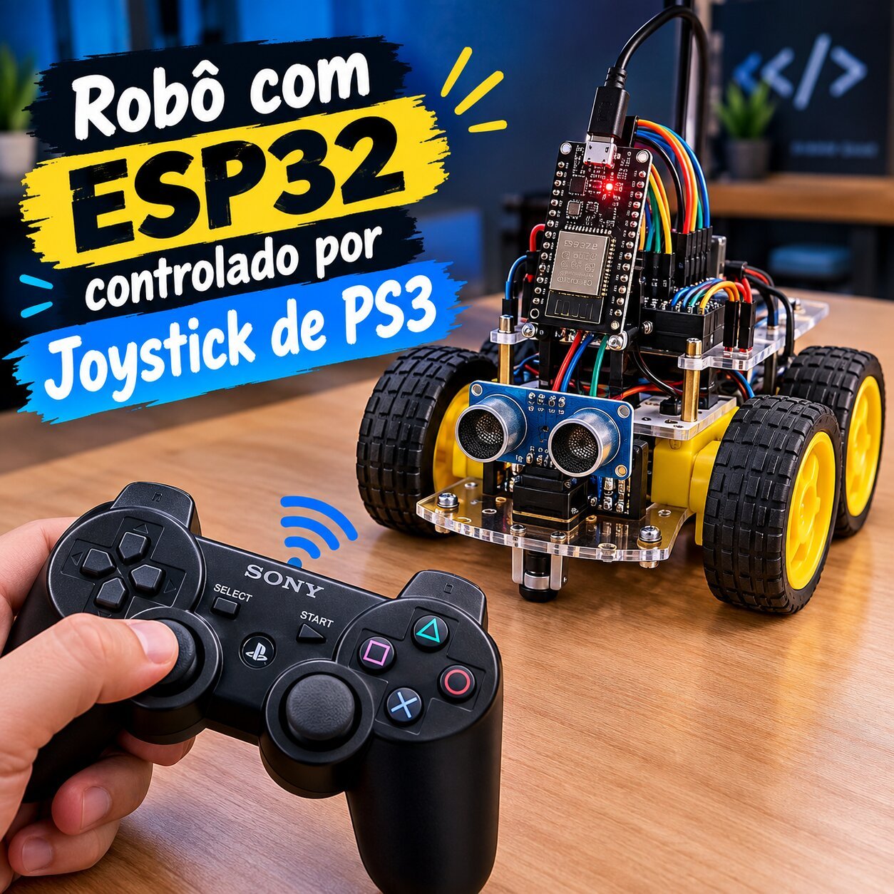 Robô com ESP32 controlado por joystick de PS3