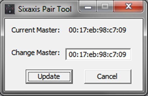 Programa SIXAXIS Pair Tool usado para trocar o MAC pareado do controle de PS3