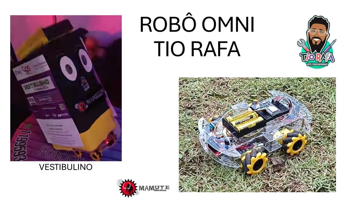 Robô Omni com rodas mecanum e ESP32